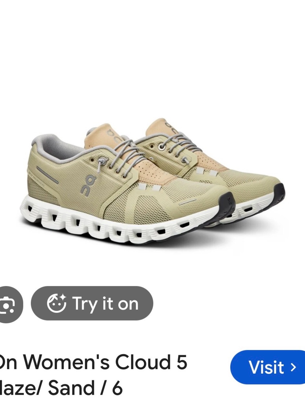 On Women's Cloud 5 Athletic Shoes - Sand/Beige size 9.5